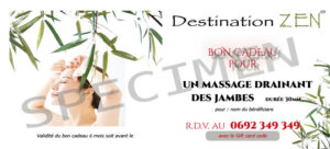 bon cadeau un massage drainant des jambes 30mn