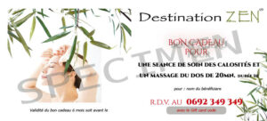 bon cadeau Soin Callosité des pieds + Massage dos 20 mn