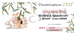 Bon Cadeau Massage ADOLESCENT
